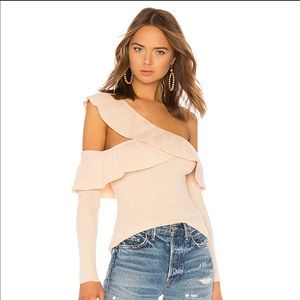 Tularosa Ruffle Cut Out Sweater